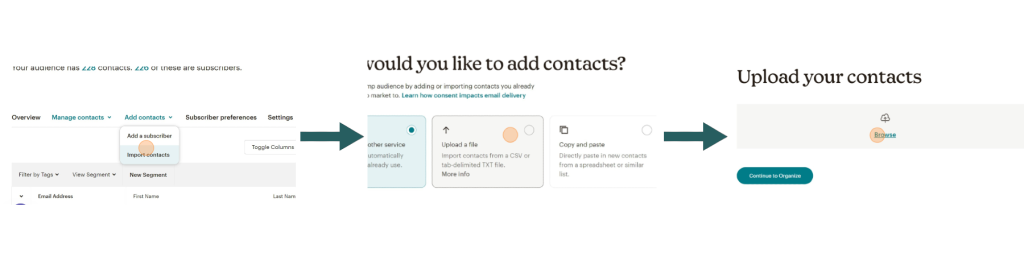 Importar contactos en Mailchimp