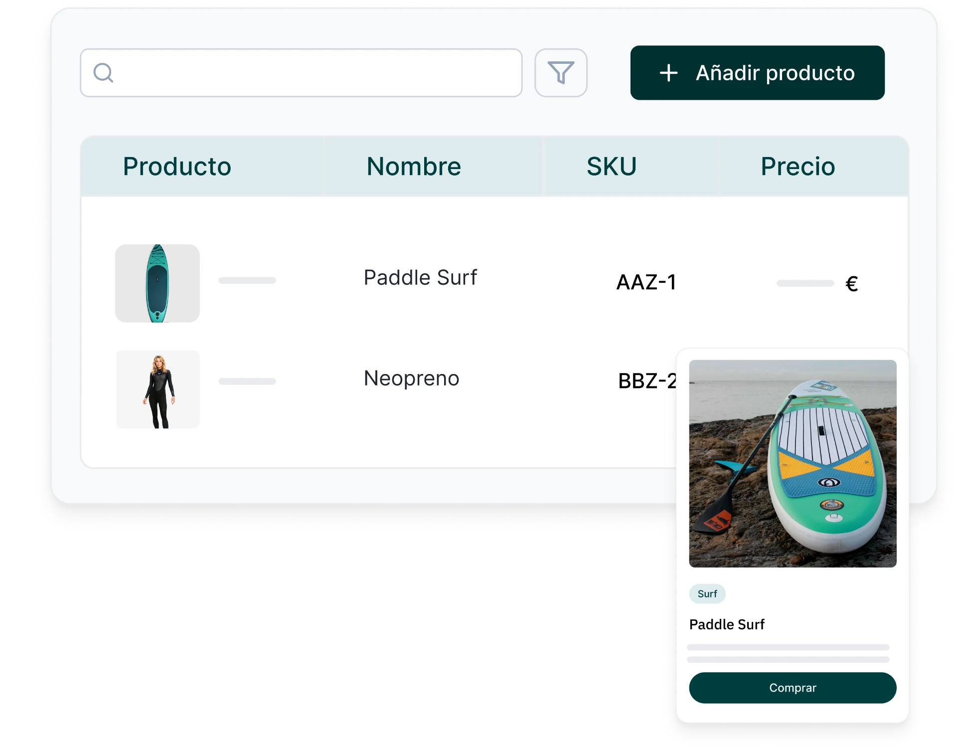 Vente de produits physiques