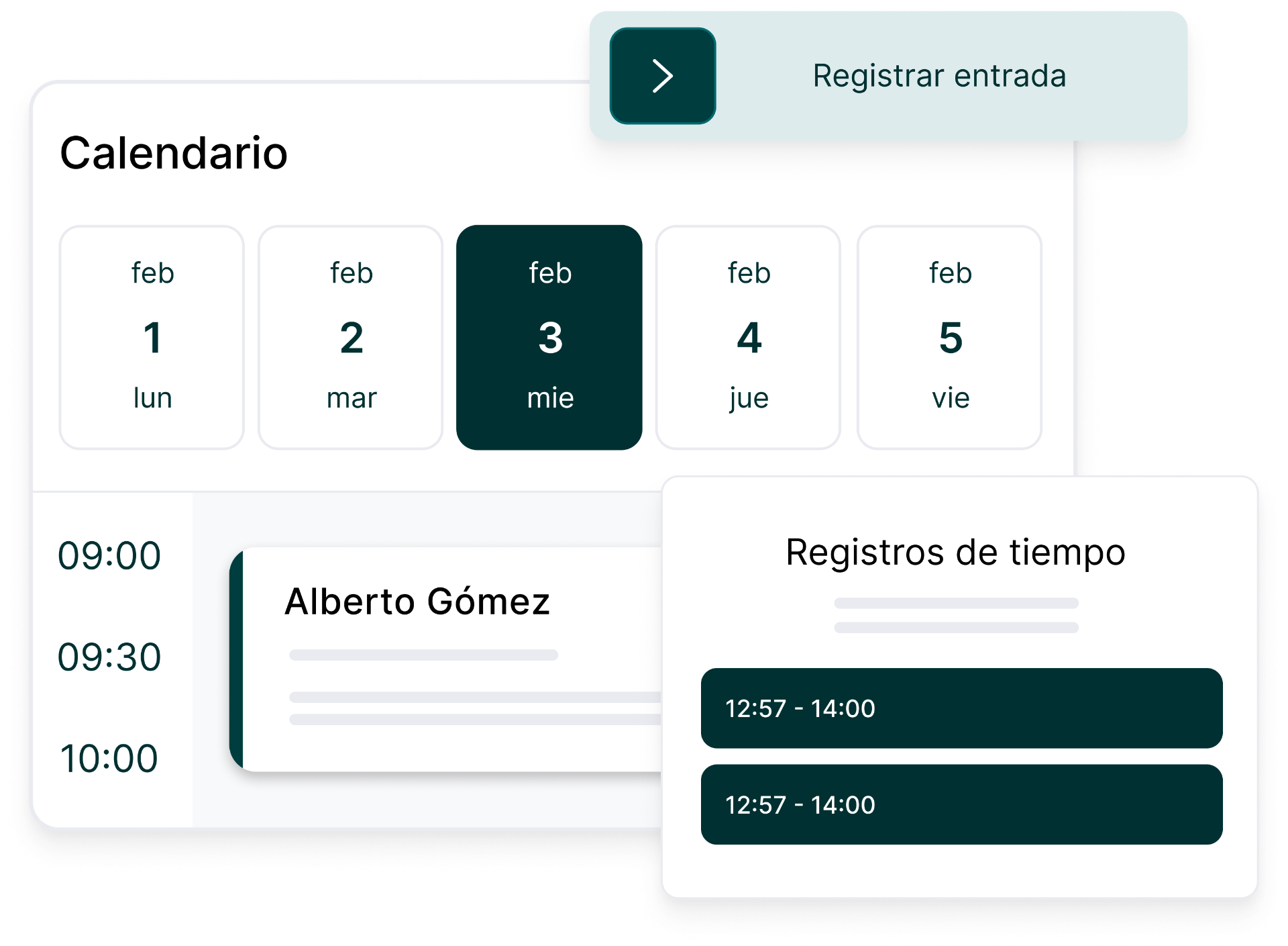App de instructores con calendario y registro de tiempo