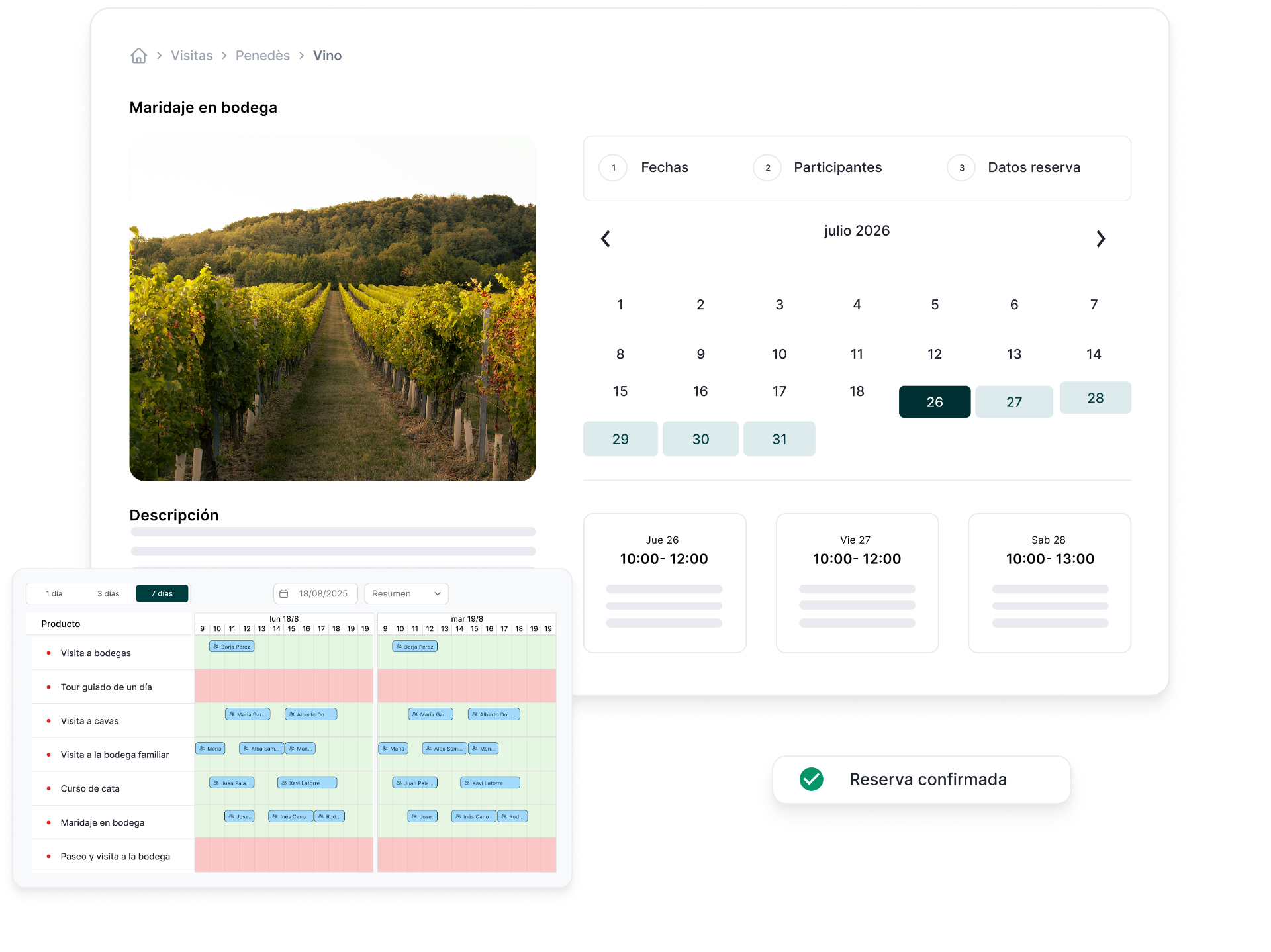 Planning y calendario de enoturismo
