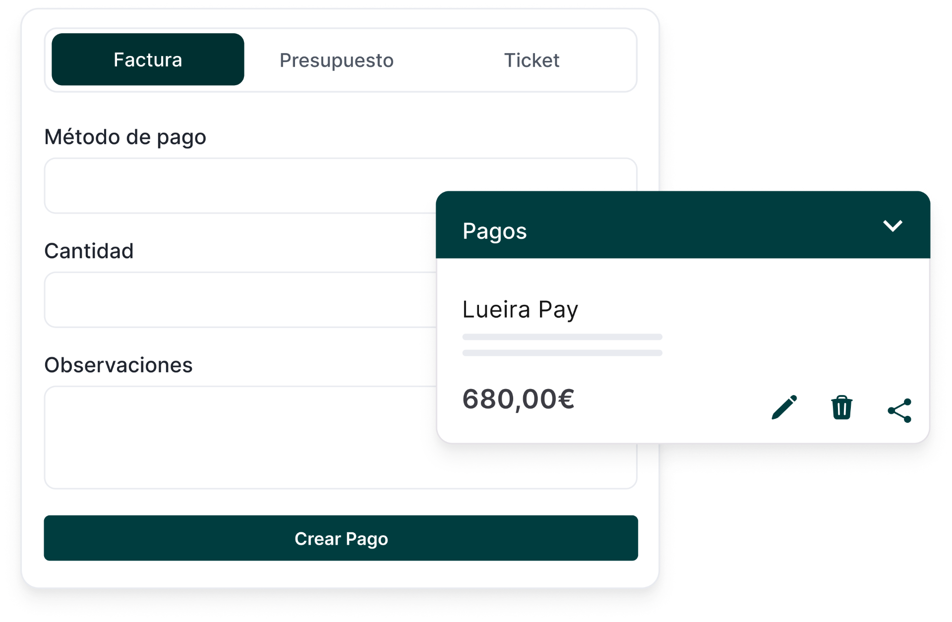 Gestión de pagos y pasarelas en Lueira